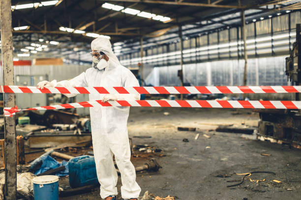 Professional Sewage Cleanup technician working in Zionsville, IN